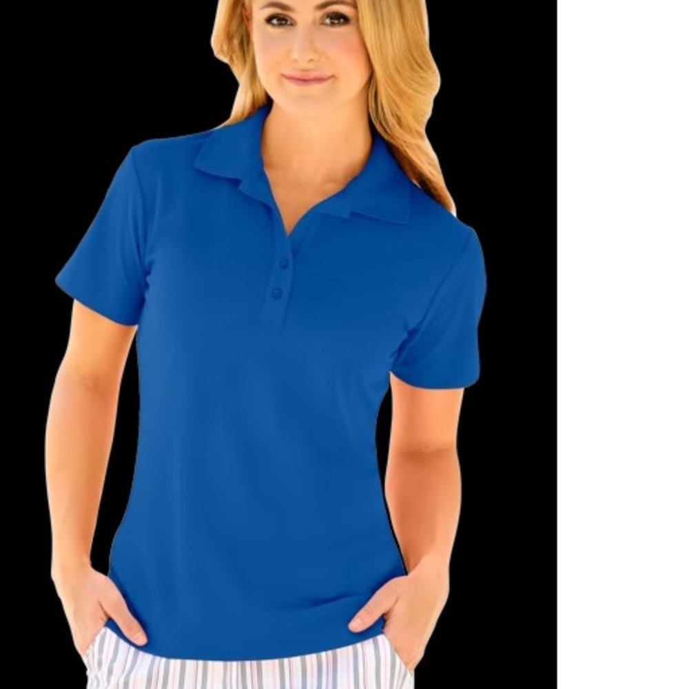 Women’s Play Dry® Performance Mesh Polo WNS3K445  Color Cobalt Size M.